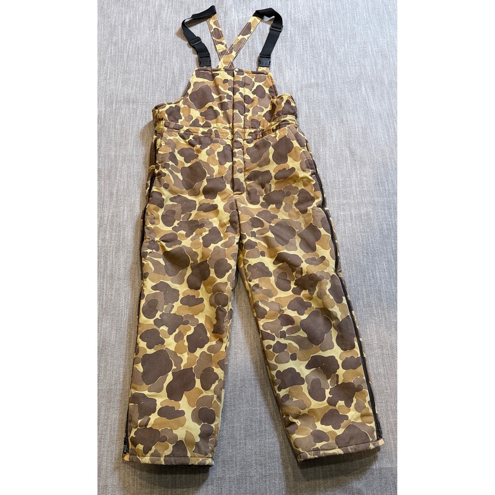 Gamehide Mens Duck Camo Insulated Hunting Bib Overalls Brown Tan Medium
